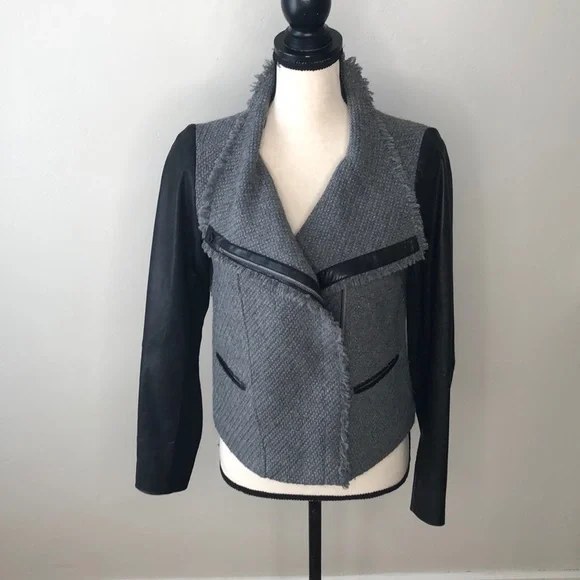 Vince Tweed and Leather jacket - Picture 4 of 13